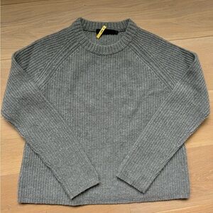 Jenni Kayne Cashmere Gray Fisherman Sweater EUC size M